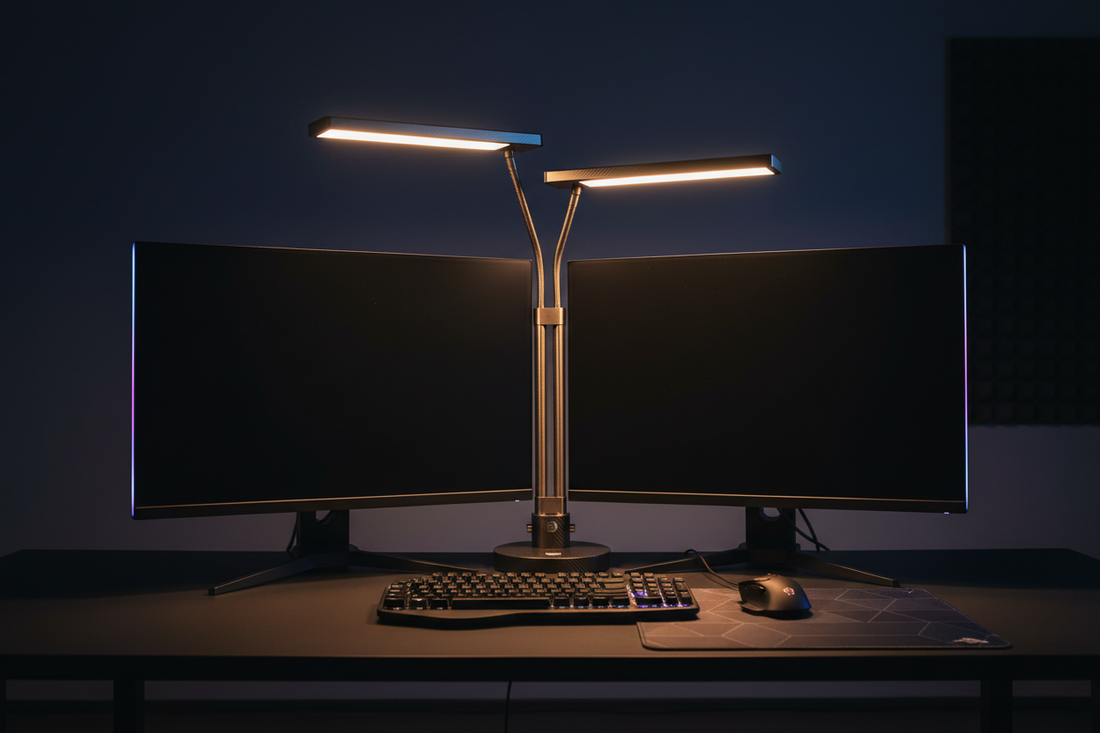 Lampe led pour double écran de bureau