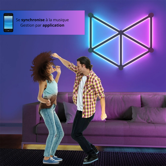 Applique murale rgb baguettes ambiance musicale