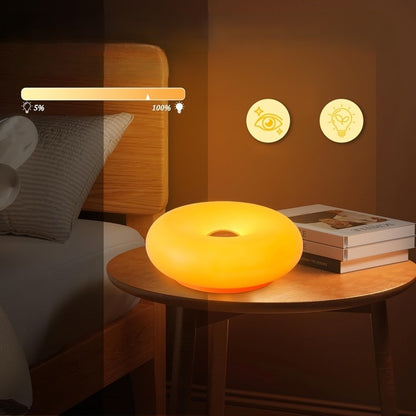Lampe orange Donut tactile USBC plastique luminosité ajustable
