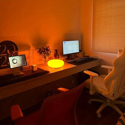 Lampe orange Donut tactile USBC plastique bureau