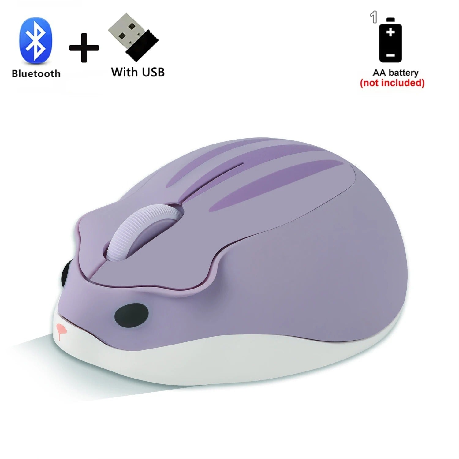 souris bluetooth hamster mauve