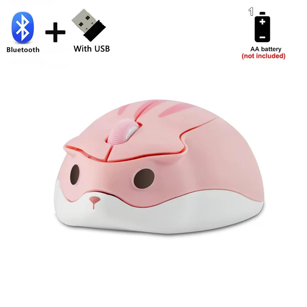souris hamster bluetooth rose
