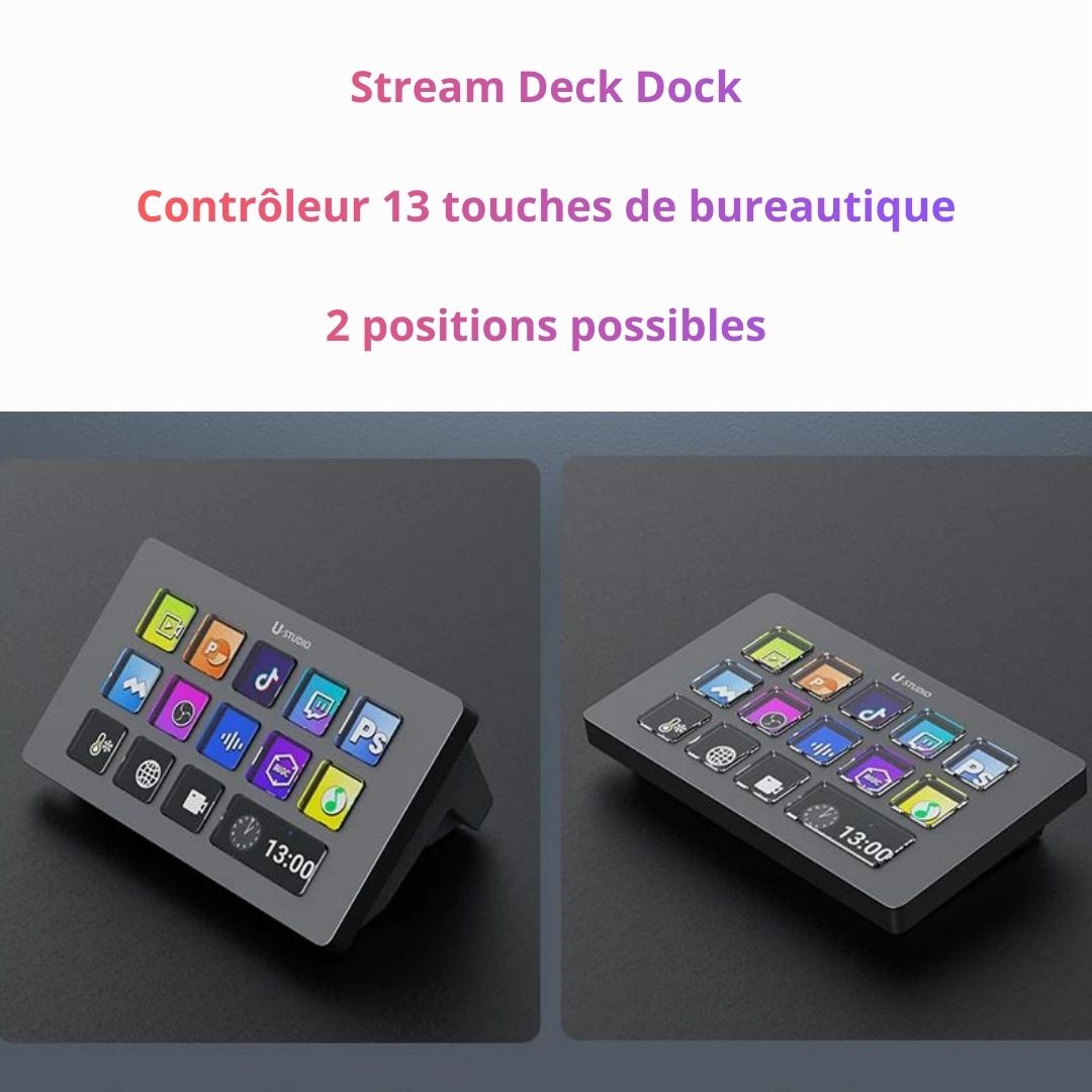 Stream deck dock Ulanzi D200 13 touches personnalisables 2 positions