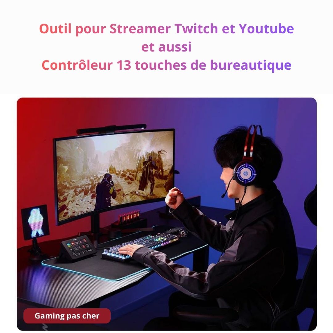 Stream deck dock Ulanzi D200 13 touches personnalisables Twitch-Youtube
