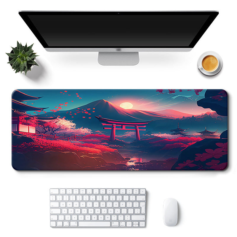 Tapis souris XXL bureau japon coucher soleil