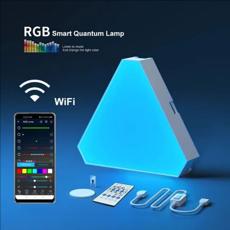 applique murale led rgb triangle couleurs application telephone