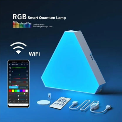 applique murale led rgb triangle couleurs application telephone