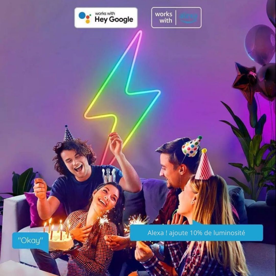Bande néon intelligente RGB google et Alexa