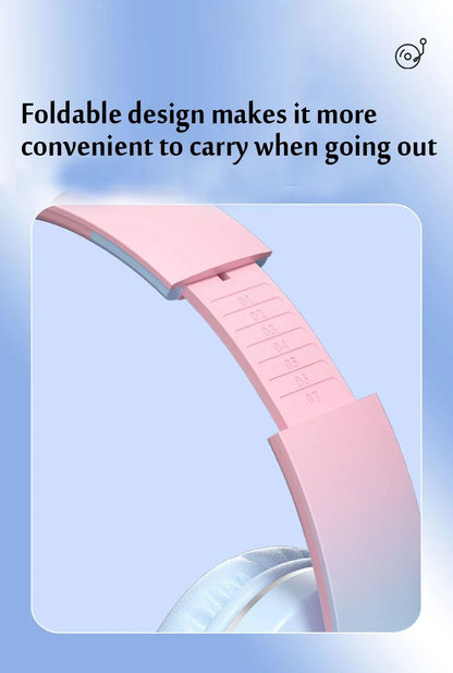 Casque audio enfant RGB Bluetooth réduction de bruit taille ajustable