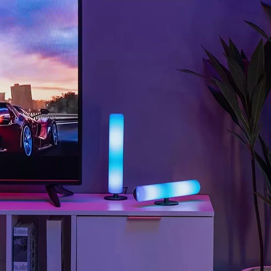 double lampes bureau led horizontal verticale rgb ecran