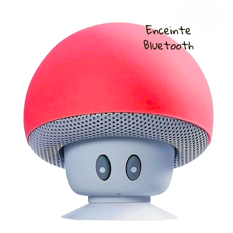 enceinte téléphone micro tactile champignon rouge