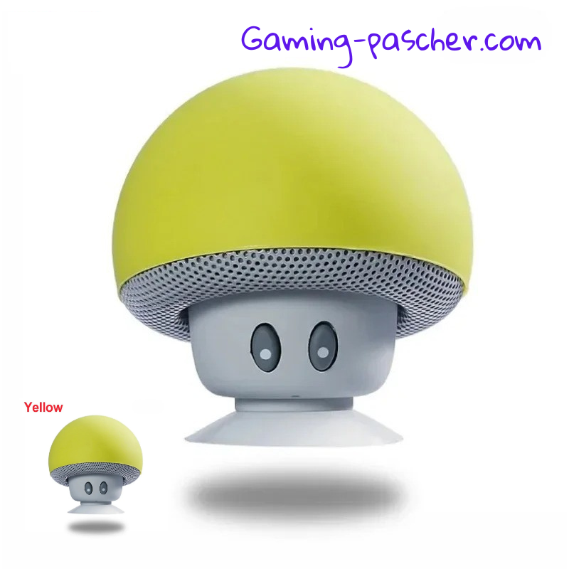 enceinte champignon téléphone micro tactile jaune