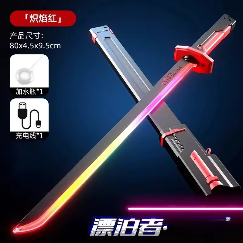 épée led de samouraï rgb fourreau rouge