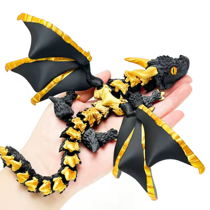 fidget dragon aile articulé anti stress noir doré main