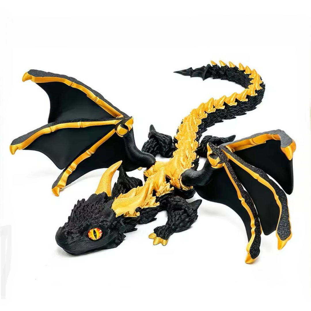 fidget dragon aile articulé anti stress noir doré