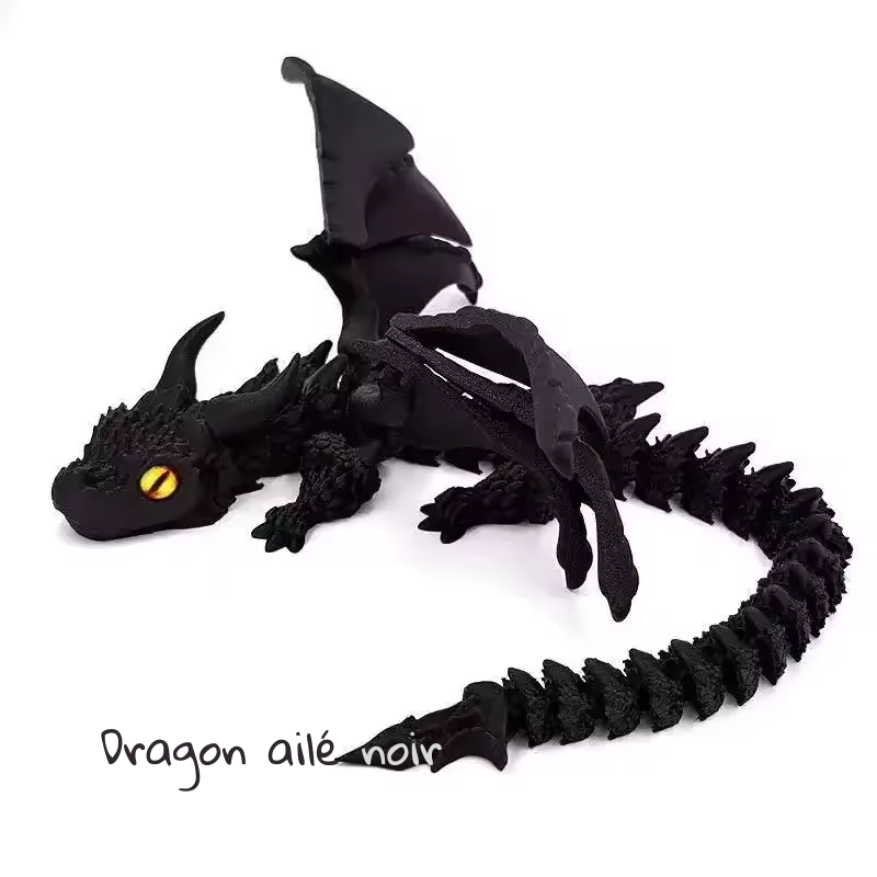 fidget dragon aile noir articule anti stress