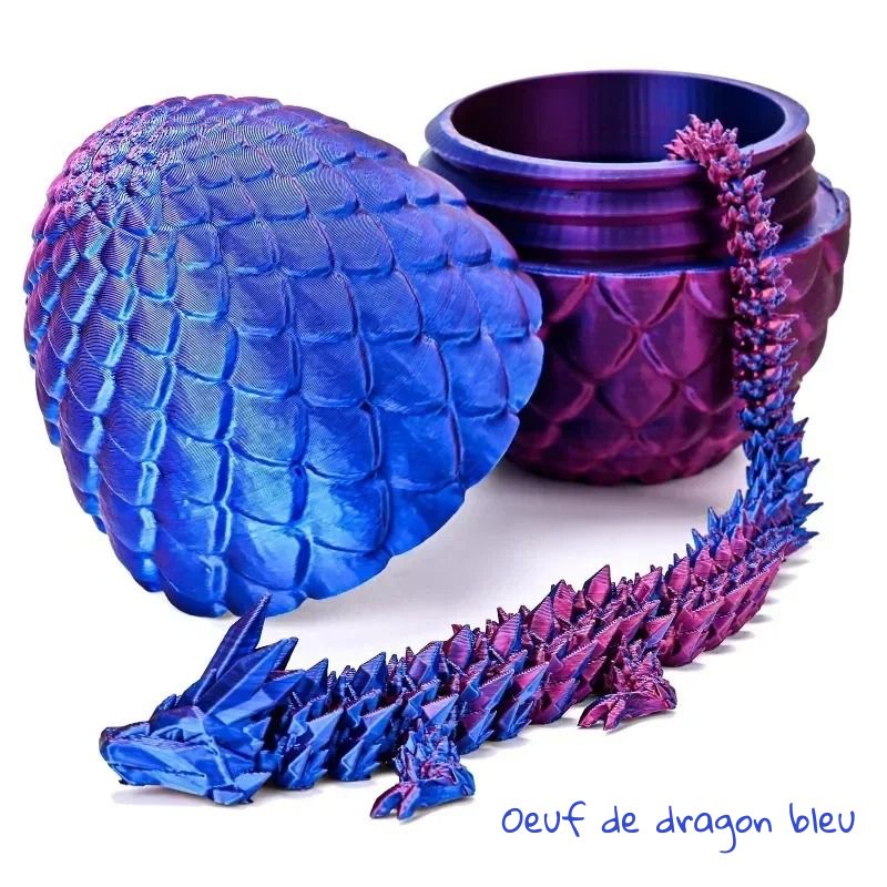 fidget goodies dragon articulé oeuf bleu violet