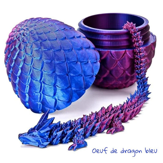 fidget goodies dragon articulé oeuf bleu violet