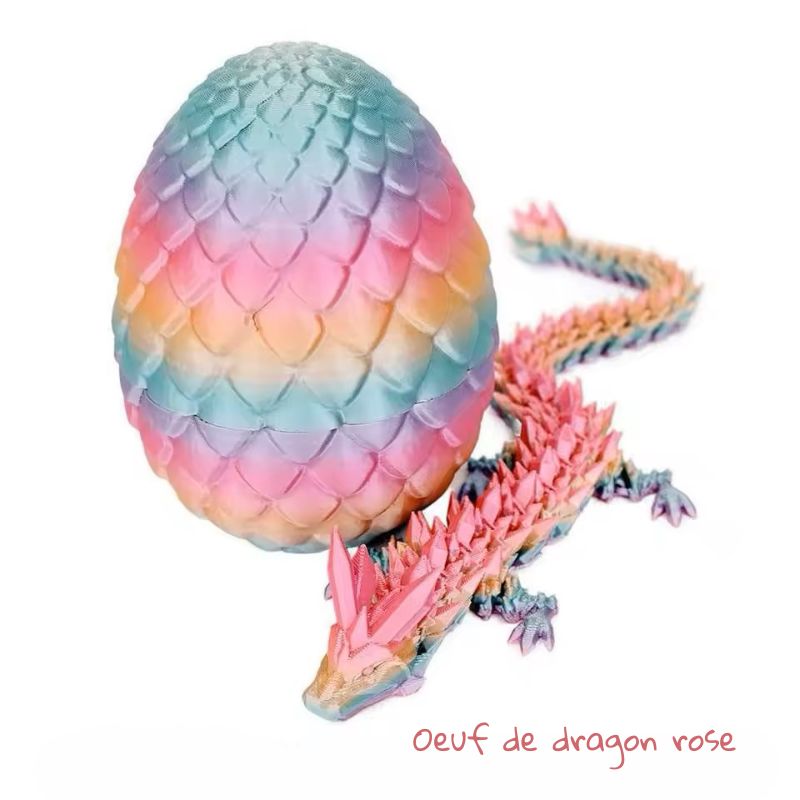 fidget goodies dragon articulé oeuf multicolore rose