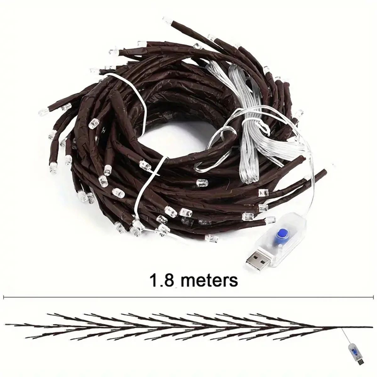 Guirlande LED murale fleurie RGB branche de 1.80m