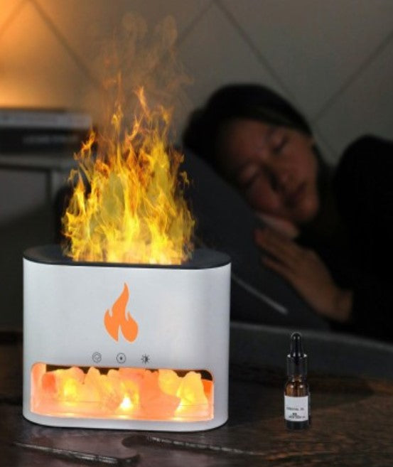 humidificateur diffuseur aromathérapie cheminée blanc