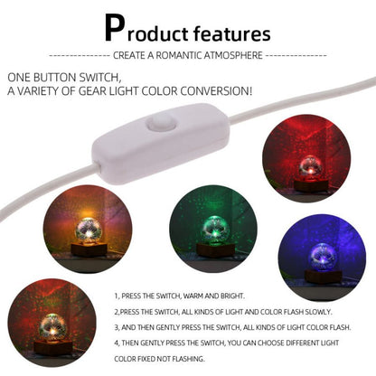 Lampe led Socle boule de noël bouton