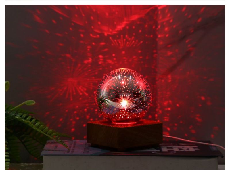 Lampe led Socle boule de noël rouge