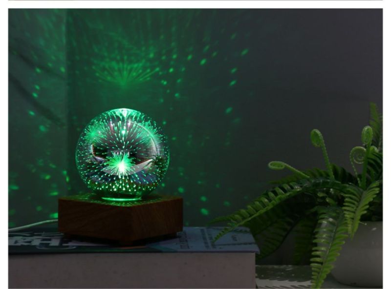 Lampe led Socle boule de noël verte