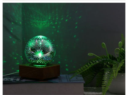 Lampe led Socle boule de noël verte