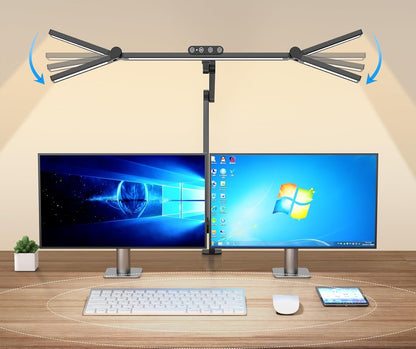 lampe led bureau double ecran 2 bandeaux lumineux-orientables