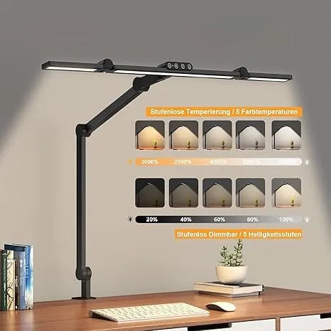 lampe bureau led double ecran bandeaux lumineux 5 temperatures intensites