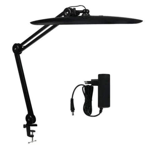 Lampe de bureau 50cm pince travail noire