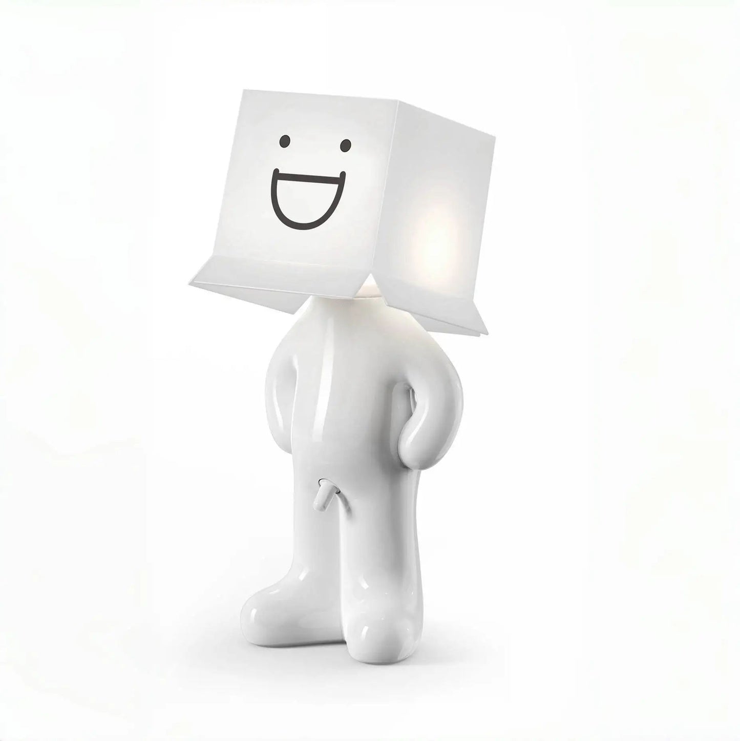 Lampe de bureau garçon rigolo blanche grand sourire