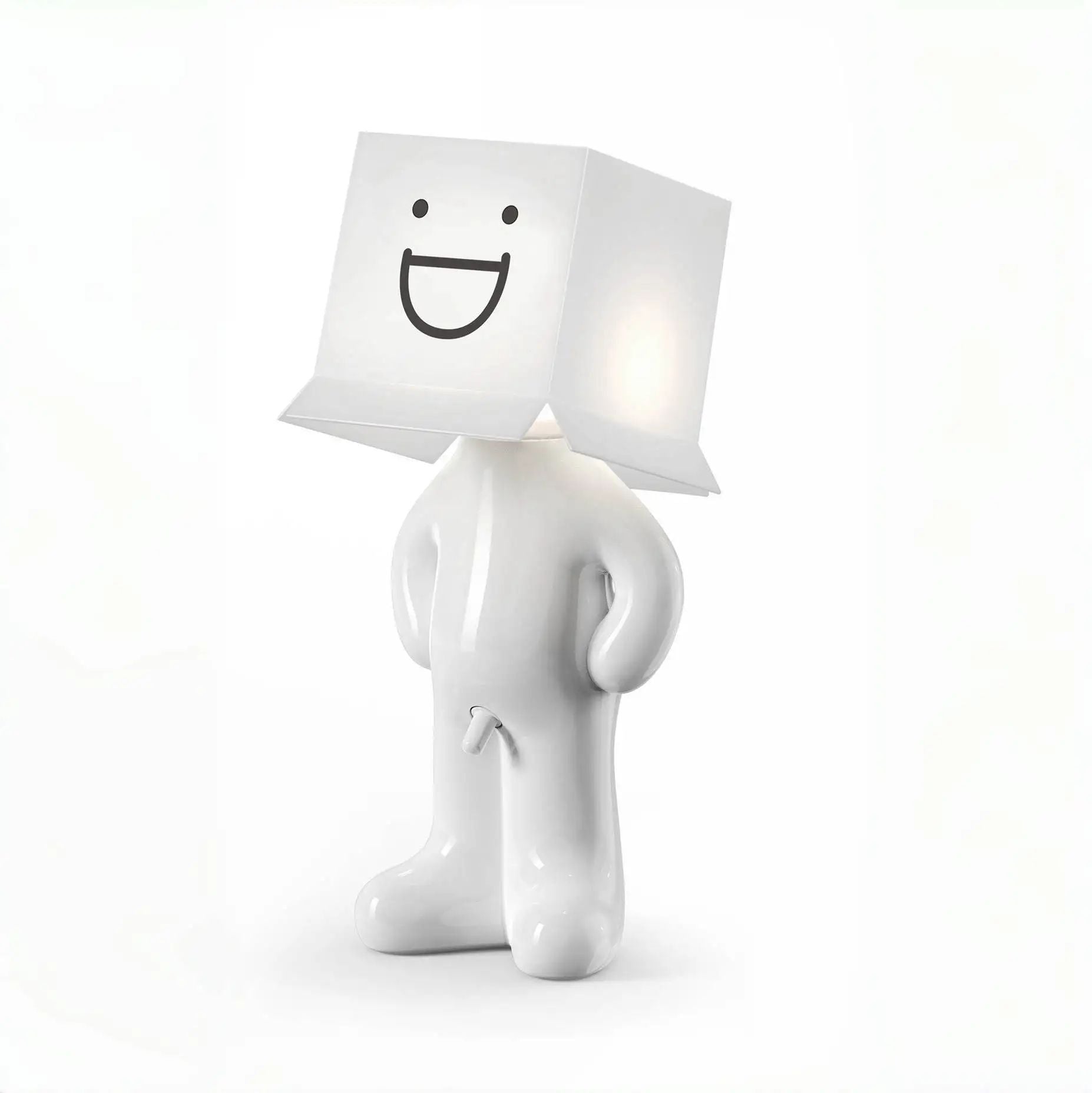 Lampe de bureau garçon rigolo blanche grand sourire