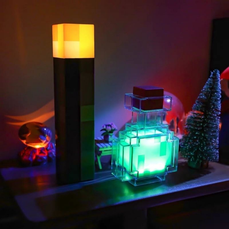 Lampe led rechargeable Minecraft chevet