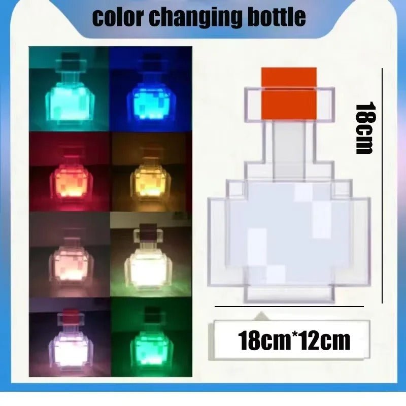 Lampe led rechargeable Minecraft fiole 8 couleurs rgb