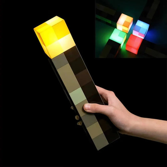Lampe led rechargeable Minecraft torche 4 couleurs rgb