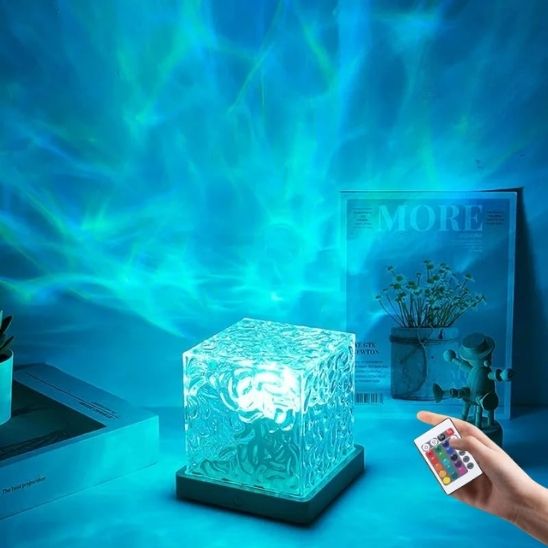 lampe led rgb cube vague bleu