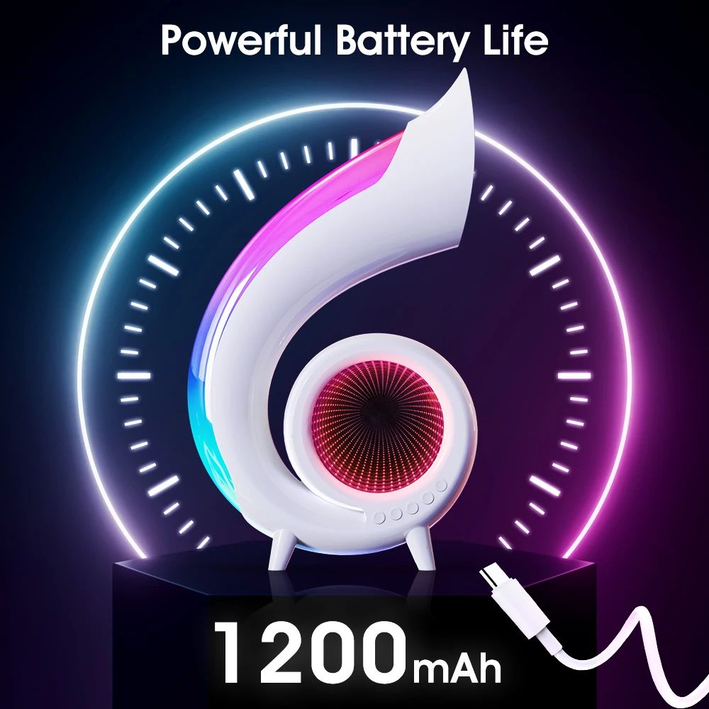 Lampe LED RGB enceinte musicale horloge Abyss batterie 1200mAh