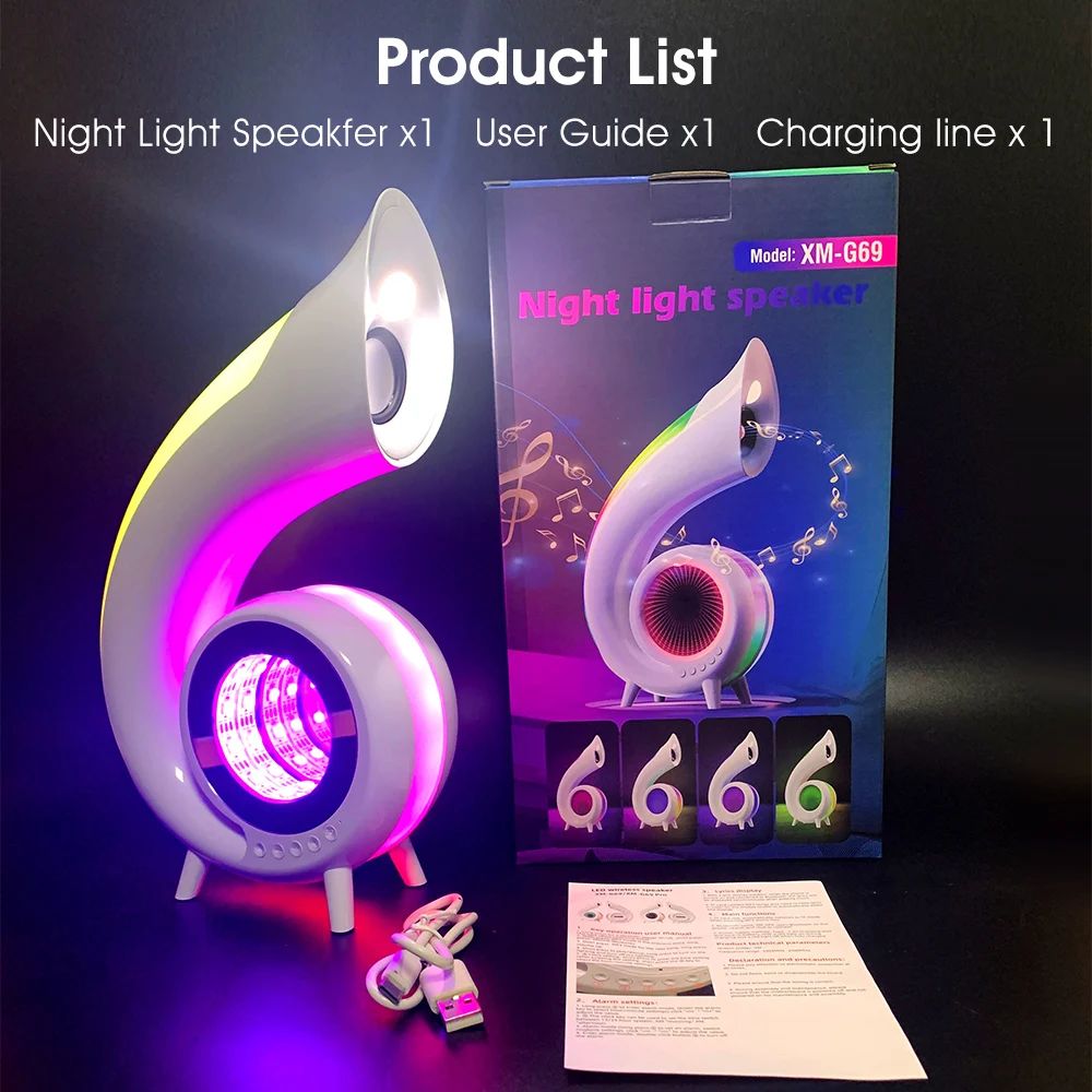 Lampe LED RGB enceinte musicale horloge Abyss kit