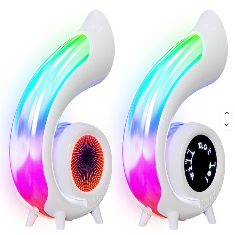 Lampe LED RGB enceinte musicale horloge Abyss recto