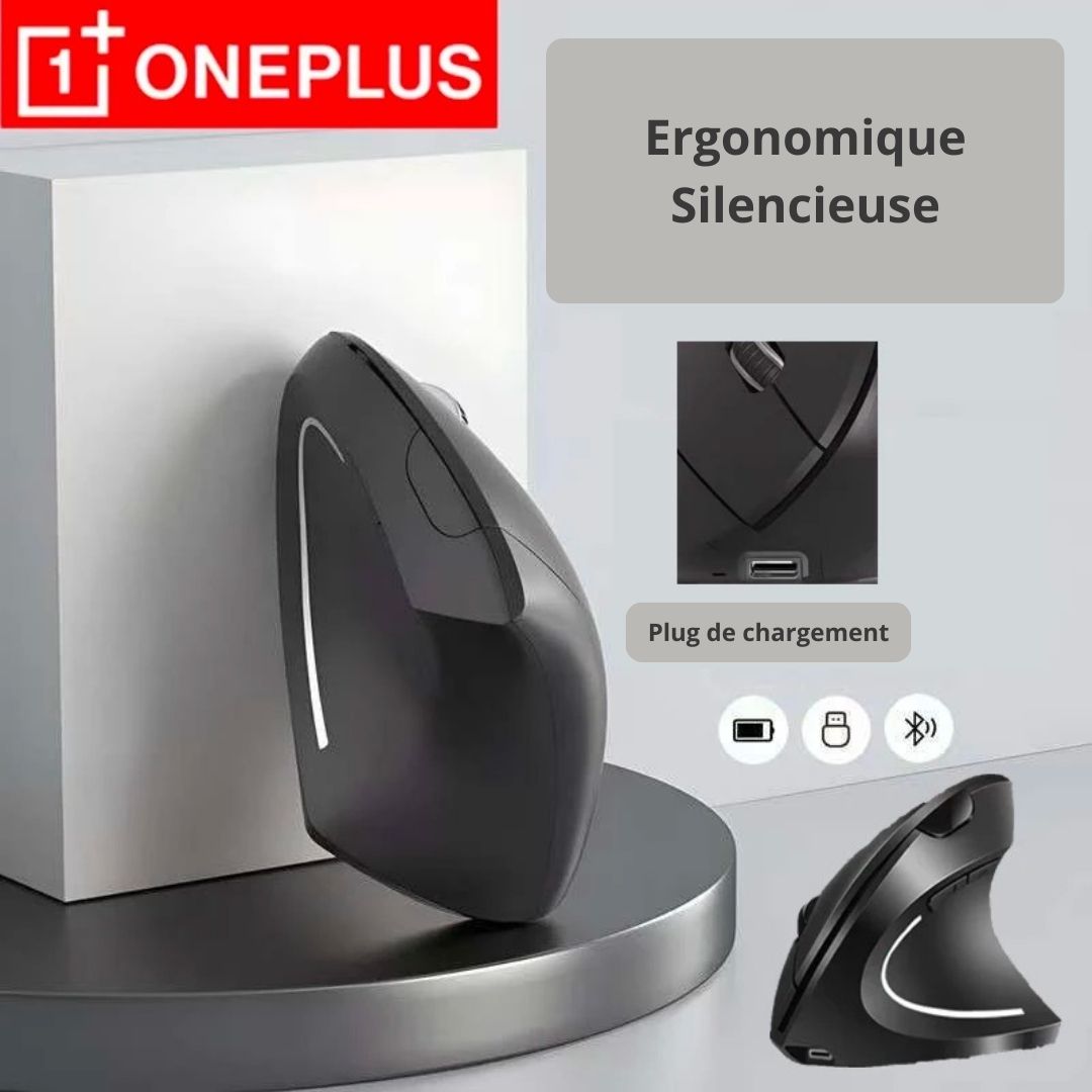 Souris bluetooth ergonomique rgb verticale silencieuse