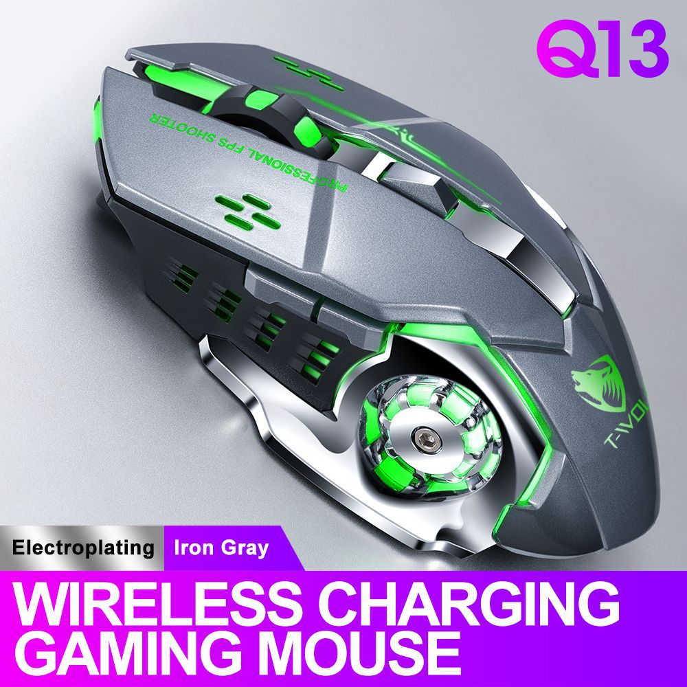 Souris Bluetooth futuriste grise et verte