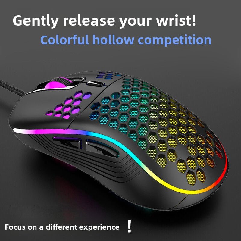 Souris Filaire RGB nid d'abeilles 