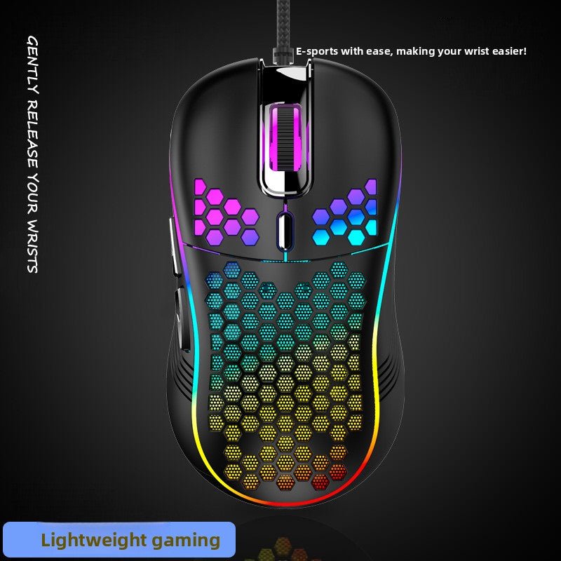 Souris Filaire RGB nid d'abeilles vue dessus