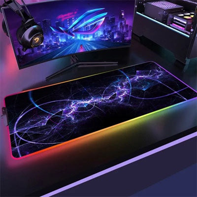 sous main bureau rgb espace nuage rose