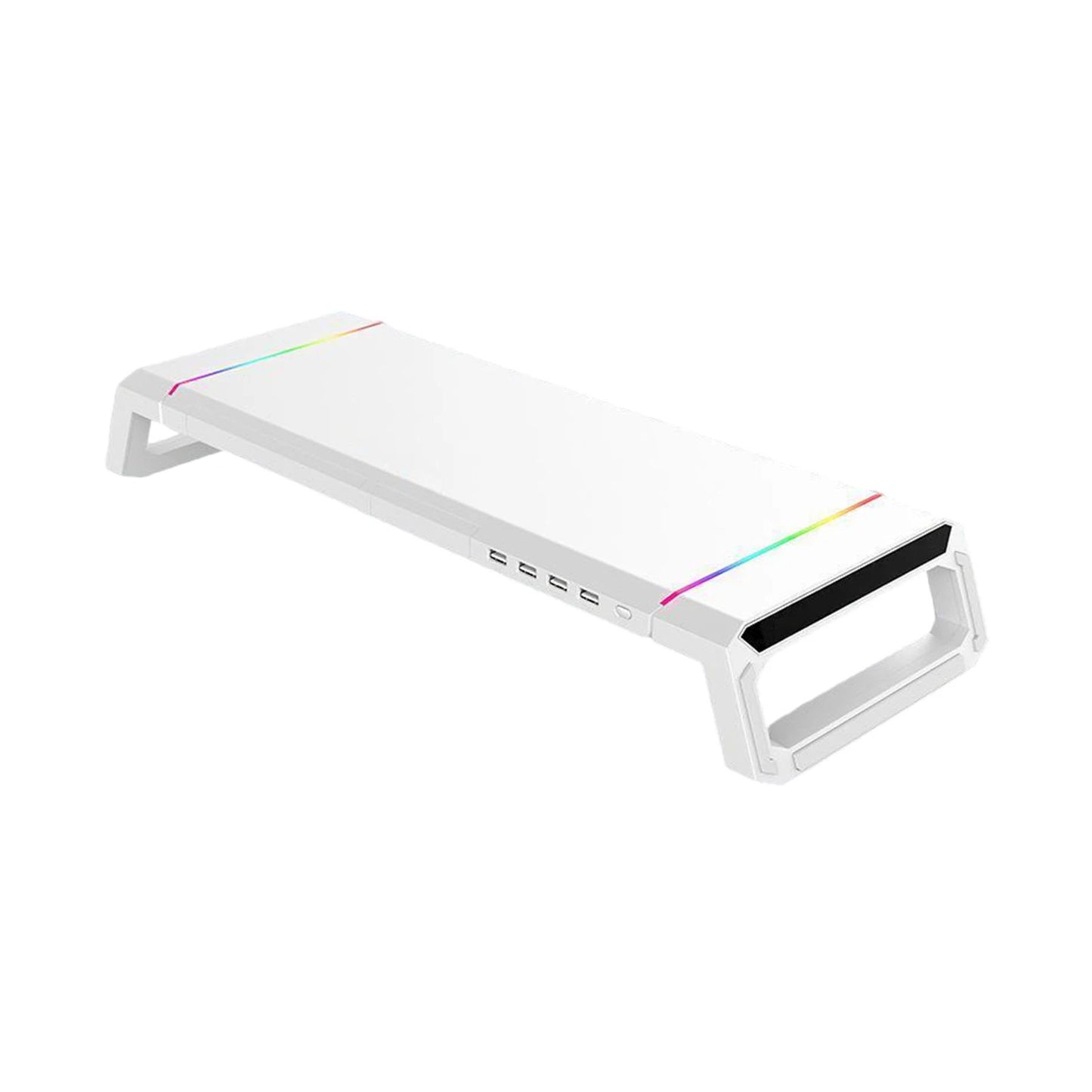 Support écran ordinateur bureau rgb multifonction blanc