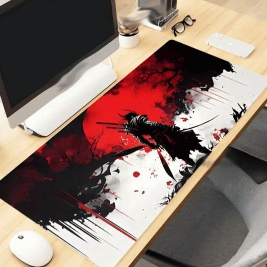 Tapis de souris gamer samourai fumee sang