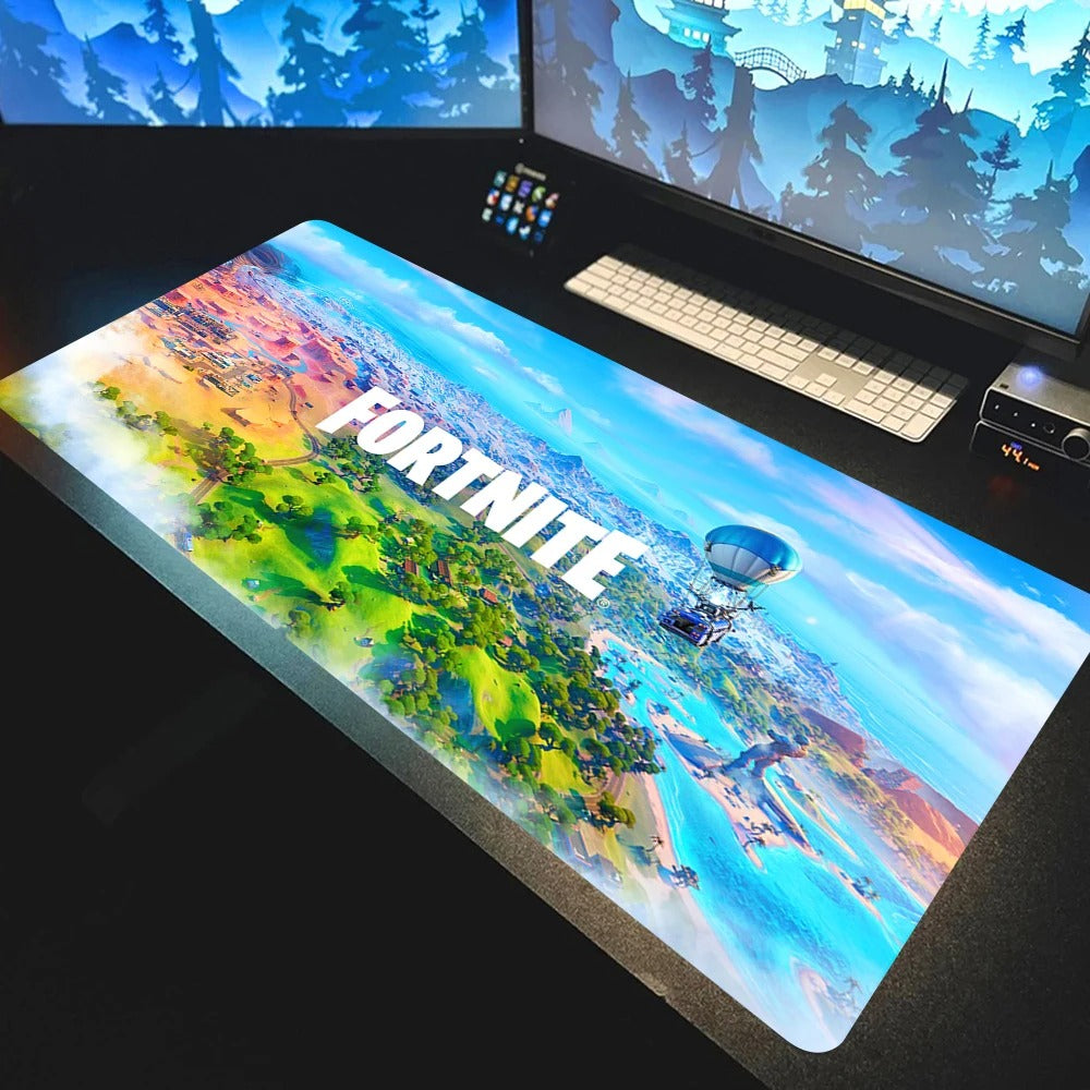 tapis souris XXL gamer fortnite personnage map