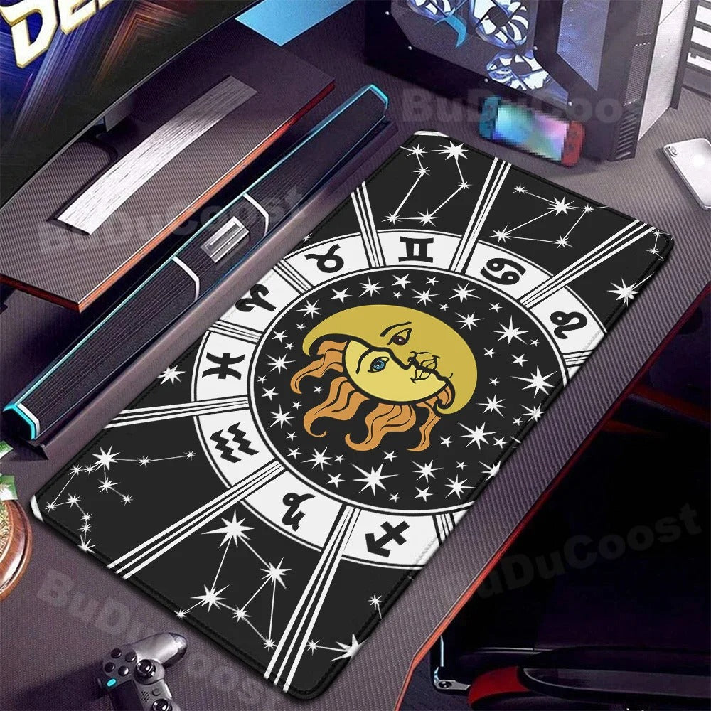 Tapis souris XXL bureau horizon astral lune soleil